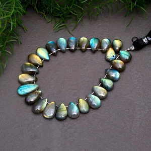 25 Pezzi 70 Cts Labradorite Naturale Pietra Preziosa a Goccia Briolette 7x10-7x15mm#12827 - Foto 1 di 8
