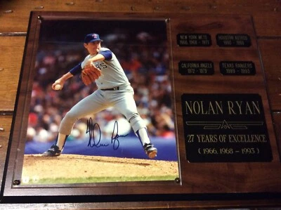 Nolan Ryan Autographed Signed 8x10 PLAQUE w/COA - Image 1 of 4