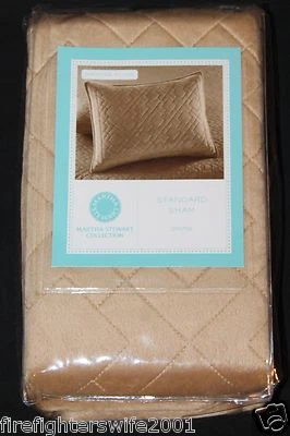 Ropa de cama Martha Stewart Diamond Felpa Camel Acolchada Estándar Falsa nueva Foto 1 de 4