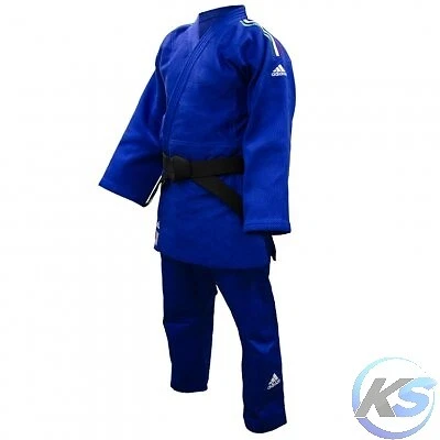 ADIDAS COMBAT SPORTS ADIDAS Judogi J730 IJF CHAMPION III SLIM con strisce Italia, Blu