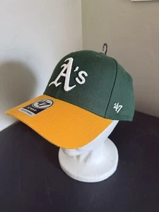 '47 Brand Oakland Athletics A's MLB Green Yellow Clean Up Adjustable Dad Hat Cap - Picture 1 of 8