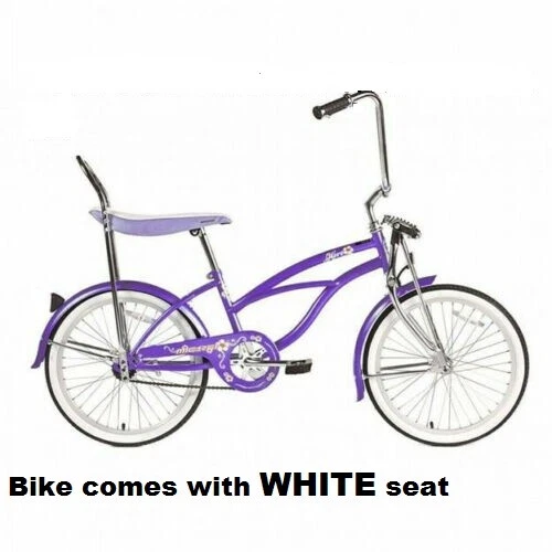 PÚRPURA 20" Clásico Lowrider Bicicleta Springer Horquilla Banana Seat Coaster Freno Foto 1 de 1