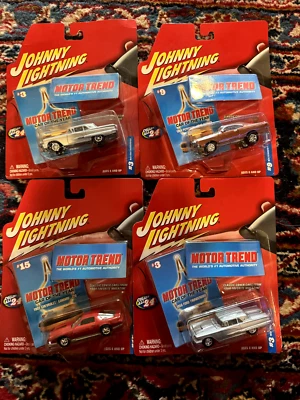 4  JOHNNY LIGHTNING MOTOR TREND FORD THUNDERBIRD , CHEVY CAMARO , ROADRUNNER - Image 1 of 2