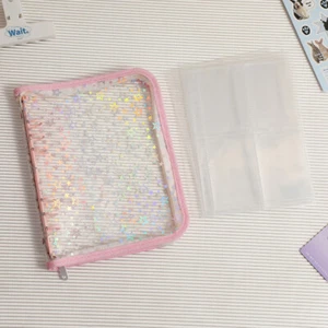A5 Transparent Laser Star Card Holder PVC Kpop Photo Card Case with 20 Sheets - Picture 1 of 11