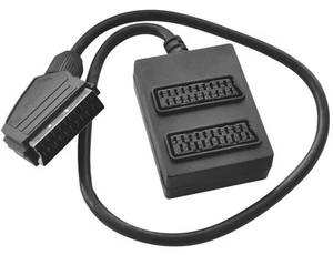SCART SPLITTER 2 WAY GANG TRAILING SOCKET EXTENSION PLUG TO 2 SOCKETS 0.4M CABLE - Afbeelding 1 van 6