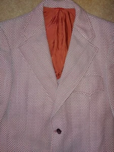 Vintage 60er 70er Herren Hudson's Union Made Polyester Strick Freizeit Anzug Jacke - Bild 1 von 9