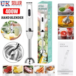 400W Hand Blender Electric Stick Blender Curry Puree Food Mixer Liquidiser NEW - Picture 1 of 13