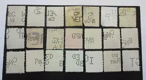 U.S. PERFIN ( 21 ) DIFFERENT "Un/Ckd PERFIN" See Pics - Picture 1 of 2