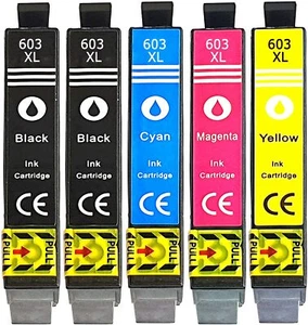 5 Cartucce T603XL Compatibili Per Epson WF2810 WF2850 XP-2100 2105 3100 3105 - Foto 1 di 2