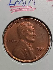 ๐1953 Lincoln Wheat 1.C *ERROR* Red Brown Choice A/85 - Picture 1 of 10