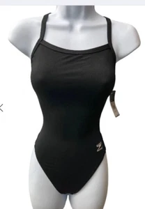 NWT Speedo Women's Solid Endurance+ One Piece Swimsuit A577812927 Black Size 28 - Picture 1 of 7