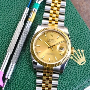 Rolex Datejust 116233 Champagne Dial 36mm Fluted Bezel Jubilee Band - Picture 1 of 5