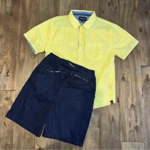 Kenneth Cole Boys Size 12 button up short sleeve shirt and elastic waist shorts - Picture 1 of 10