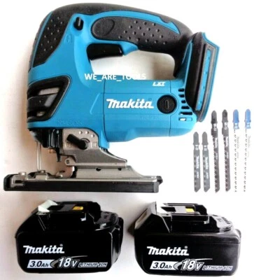 New Makita XVJ03Z 18V Cordless Battery Jigsaw, 2) BL1830B Batteries, Blades LXT - Image 1 of 4