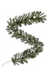6' Snow Dusted Nulato Pine Garland with Silver Ornaments & Glitter Berry Cluster - Picture 1 of 4
