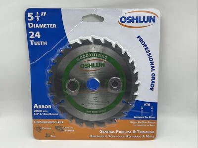 OSHLUN 5 3/8" 24 dientes corte madera grado profesional hoja eje SBW-054024 Foto 1 de 4