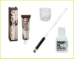REFECTOCIL EYEBROW & EYELASH SET : TINT 15ML + 3% OXIDANT 60ML+ BRUSH + GLASS - Picture 1 of 9