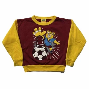 Vintage 90s Soccer Sweatshirt Boys Size 4T Red Yellow Pullover Sports USA Made - Picture 1 of 8
