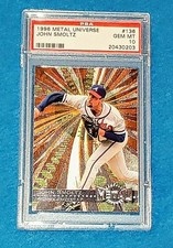 JOHN SMOLTZ 1996 METAL UNIVERSE 136 ATLANTA BRAVES HOF PSA 10 🔥 RARE FOIL POP2
