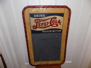 Vintage Drink Pepsi Cola Bigger Better Metal Chalkboard Self Framed Sign - Picture 1 of 4