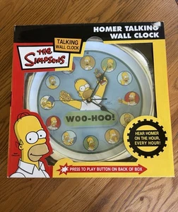 NIB The Simpsons Homer Talking Wall Clock 2004 Talk On the Hour - Works - Picture 1 of 10