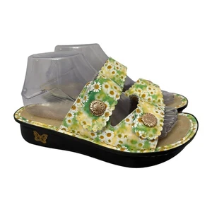 Alegria Sandra Sandals Womens 7 Leather Whimsical Floral Daisy Print Slides 37 - Picture 1 of 9