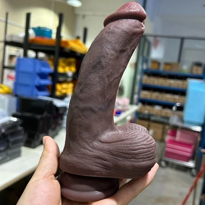 Silicone Dildo Black Dong Thick Penis Realistic Men Dick Sex Toy For Women Anal - Image 1 of 4