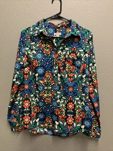 Merona Womens Blouse Medium Pre-owned Pattern Colorful - Picture 1 of 3
