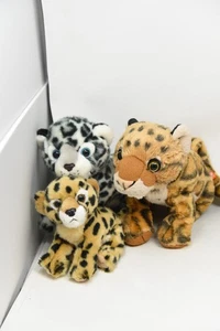 Menge 3 Leoparden Aurora Schnee Wilde Republik Wolken Busch Gärten Jungtier Plüsch - Bild 1 von 11