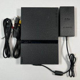 Sony PlayStation 2 Slimline Console PS2 Slim Black PAL + Cables Model SCPH-77004