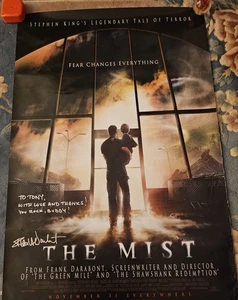 Póster autografiado de la película The Mist de Stephen King / Frank Darabont / 27" x 40" - Imagen 1 de 2
