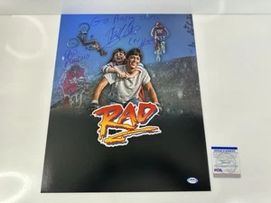 2020 Rad BMX Racing Movie Poster Cru Jones Signed PSA Certified 20x16 HTF - Picture 1 of 2