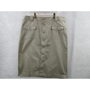 NWT Gap Khakis Women's Size 14 Lightweight Skirt w/ Front Pockets Buttons - Picture 1 of 18