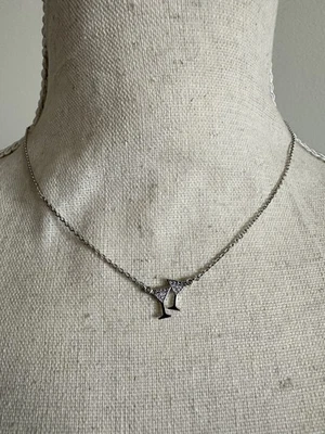 🆕 Kate Spade NY Silver Tone Martini Glass Pendant Necklace Cheers Collection - Image 1 of 4