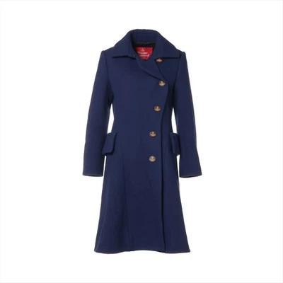 Женские шерстяные пальто Vivienne Westwood RED LABEL 02 темно-синие 17-12-632005 - Изображение 1 из 4