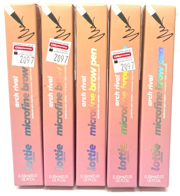 (5) Lottie Arch Rival Microfine Brow Eyebrow Pen Marker NIP 0.55 fl oz BROWN - Image 1 of 3