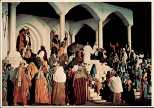 Postkarte Die Passionsspiele Eureka Springs Arkansas Jesus heilt die Menge - Bild 1 von 2