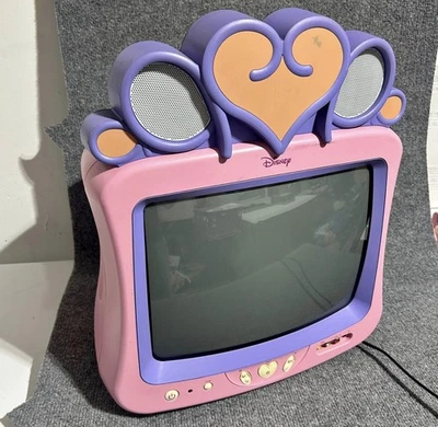 Rare! Vintage Disney Princess Pink 13” CRT Retro TV Tested No Remote DT1350-P - Image 1 of 4