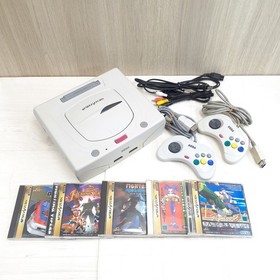 Sega Saturn console Japan White bundle with 5 Games 2 controllers tested NTSC-J
