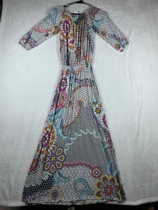 Desigual Dress Maxi Long Full Length Brigitte Floral Round Neck Short Sleeve 6 - Picture 1 of 11