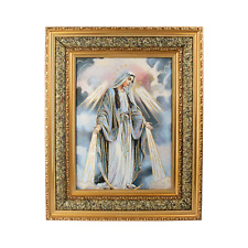 Mrcjsales: Miraculous Mary Cloth Frame | Golden Double Frame | Religious Home