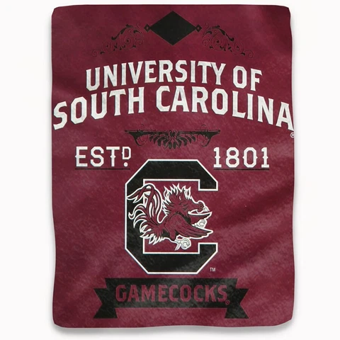 South Carolina Gamecocks 50" by 60" Plush Raschel Throw Blanket - NCAA Cover