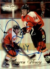 Theoren Fleury Signed Autographed 98/99 Topps Gold Label card Calgary Flames