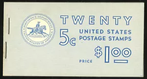 US #BK110 5¢ Washington $1 complete booklet 1213a-I VF Partial Pl. # NH MNH - Picture 1 of 1