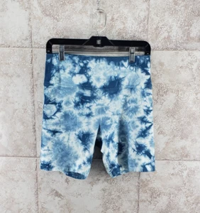 Pantalones Cortos de Motociclista Campeón Atlético Cintura Alta Mármol Verde Azulado Tie Dye Para Mujer Talla L - Imagen 1 de 5