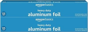 Basics Heavy Duty Aluminum Foil, 125 Sq Ft, Pack of 2 - Picture 1 of 5