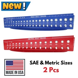 Nut Bolt Thread Checker Hole Gauge SAE Metric Garage Car Tractor Mechanical Shop - Picture 1 of 5