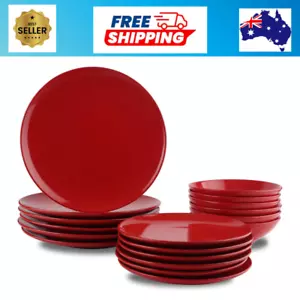 Corelle Ocean Fire Engine Red Dinnerware Set, 18 piece, 6 x 26cm Dinner Plate, 6 - Picture 1 of 7