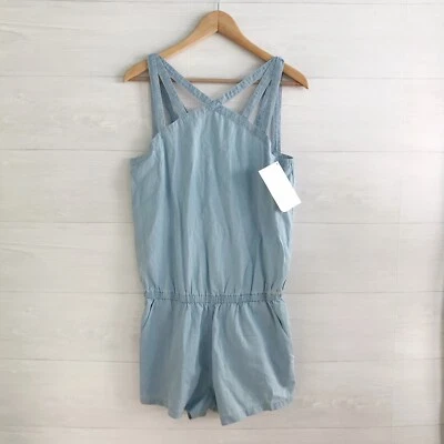 NWT Fabletics - Liza Romper Light blue chambray, sz M/8 - Image 1 of 4