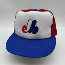 RARE Vintage 80s Authentic MLB Montreal Expos Hat Cap Snapback Trucker Mesh NICE
